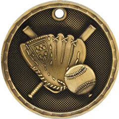 Baseball 3-D 2" Medal