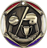 Baseball, Tri-Color Enameled Border Medal