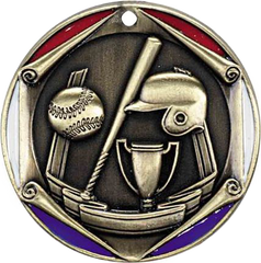 Baseball, Tri-Color Enameled Border Medal