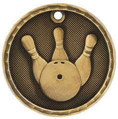 Bowling 3-D 2" Medal