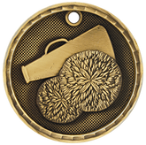 Cheer 3-D 2" Medal