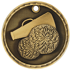 Cheer 3-D 2" Medal