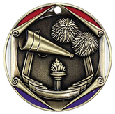 Cheer, Tri-Color Enameled Border Medal