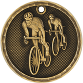 Cyclists 3-D 2" Medal