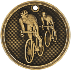 Cyclists 3-D 2" Medal
