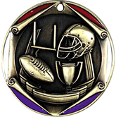 Football, Tri-Color Enameled Border Medal