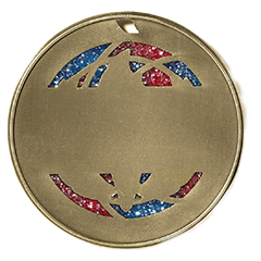 Swimming Medal with Translucent Color Fill & Glitter
