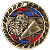 Cheer Medal with Translucent Color Fill & Glitter