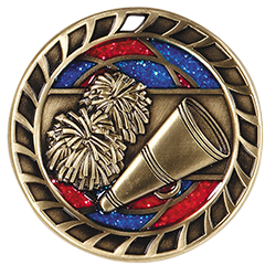 Cheer Medal with Translucent Color Fill & Glitter