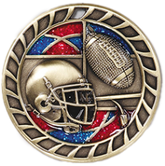 Football Medal with Translucent Color Fill & Glitter