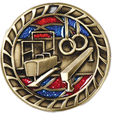 Gymnastics Medal with Translucent Color Fill & Glitter