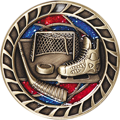 Hockey Medal with Translucent Color Fill & Glitter