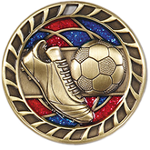 Soccer Medal with Translucent Color Fill & Glitter