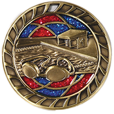 Swimming Medal with Translucent Color Fill & Glitter