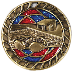 Swimming Medal with Translucent Color Fill & Glitter