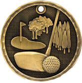 Golf 3-D 2" Medal