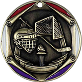 Hockey, Tri-Color Enameled Border Medal