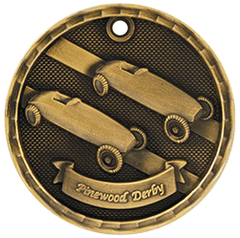 Pinewood 3-D 2" Medal