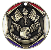 Racing, Tri-Color Enameled Border Medal