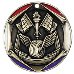 Racing, Tri-Color Enameled Border Medal