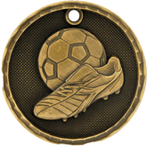 Soccer 3-D 2" Medal