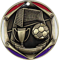 Soccer, Tri-Color Enameled Border Medal