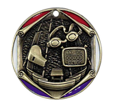 Swimming, Tri-Color Enameled Border Medal