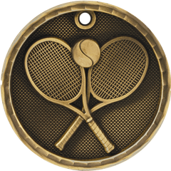 Tennis 3-D 2" Medal