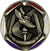 Track, Tri-Color Enameled Border Medal