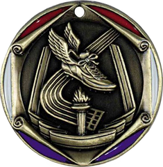 Track, Tri-Color Enameled Border Medal