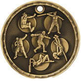 Track & Field 3-D 2" Medal