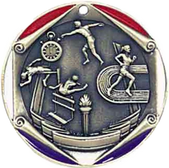 Track & Field, Tri-Color Enameled Border Medal