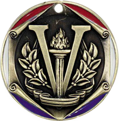 Victory, Tri-Color Enameled Border Medal