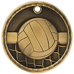 Vollyball 3-D 2" Medal