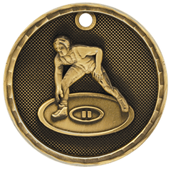 Wrestling 3-D 2" Medal