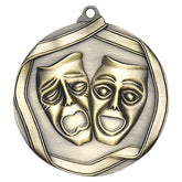 Drama Elite medal – antique gold finish with comedy and tragedy masks design