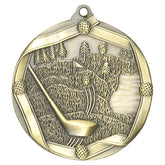 Elite Series golf medal in antique gold with golf club, ball, and scenic course design.