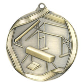 Gymnastics Elite medal – antique gold finish with female gymnast silhouette design
