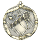 Tennis Elite medal – antique gold finish with tennis racquet and ball design
