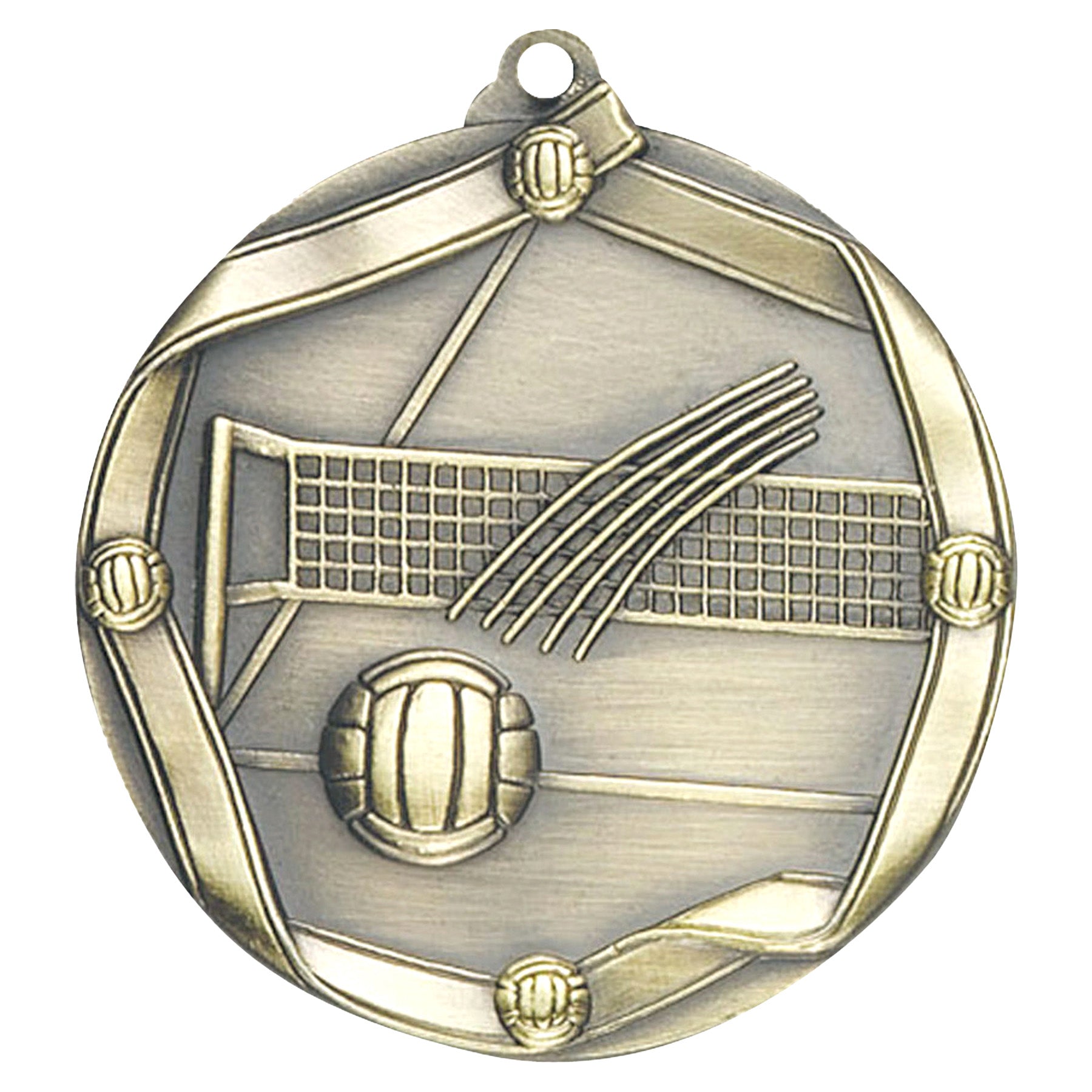 Back of Elite Series Volleyball Elite Medal showing 2⅛″ personalization engraving area.