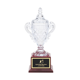 Lead Crystal Vase On a Rosewood Base