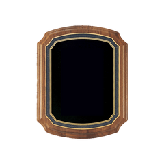 Solid American Walnut Plaque with a Black Brass Florentine Border Engravable Plate