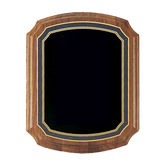 Solid American Walnut Plaque with a Black Brass Florentine Border Engravable Plate