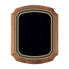 Solid American Walnut Plaque with a Black Brass Florentine Border Engravable Plate