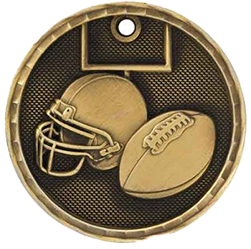 Football 3-D 2" Medal