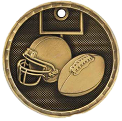 Football 3-D 2" Medal