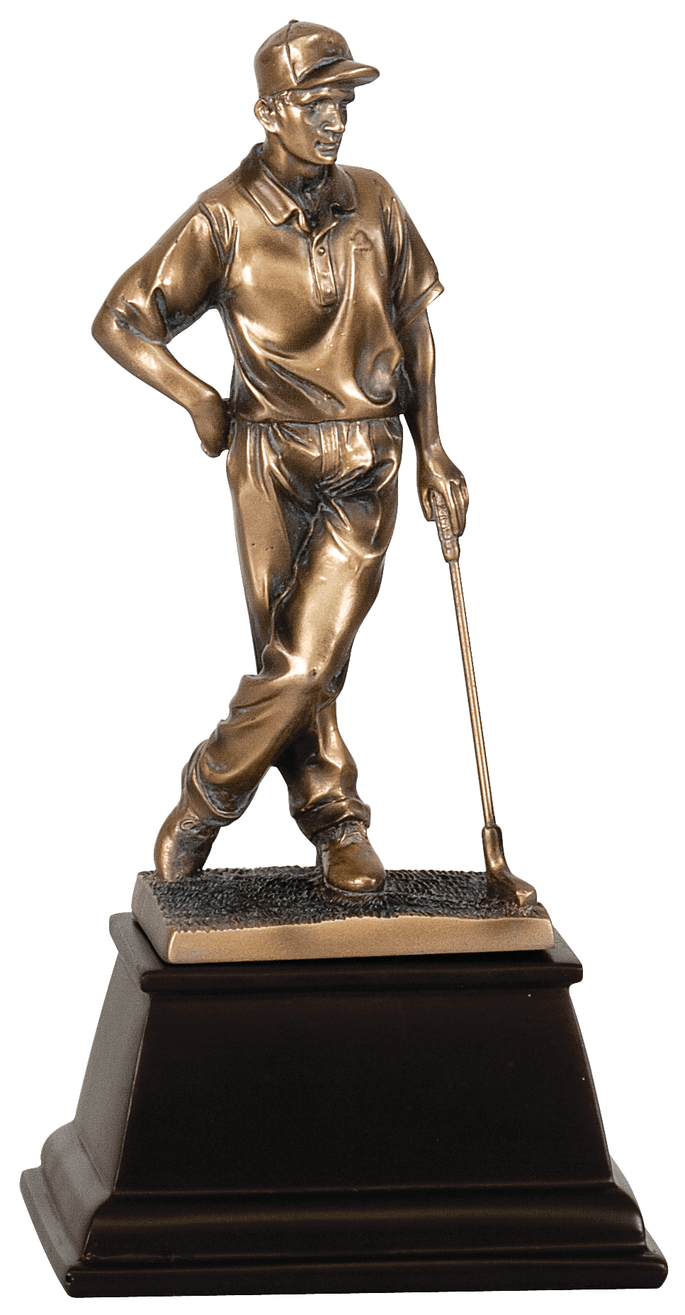 9" Bronze Standing Male Golf Resin Figure