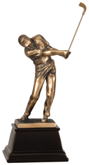 8 3/4" Bronze Male Golf Resin Award
