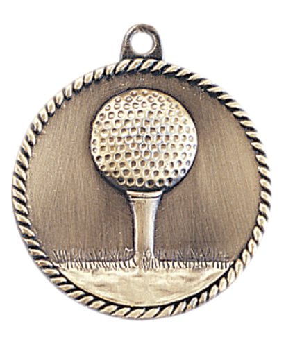 2" Golf High Relief Medal