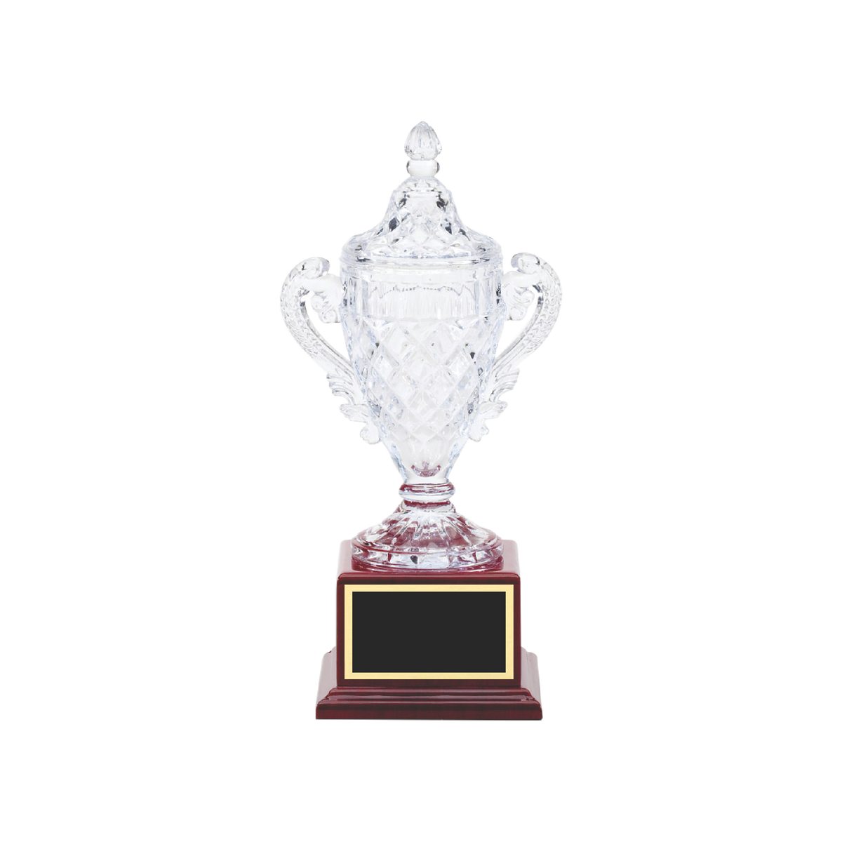 Lead Crystal Vase On a Rosewood Base